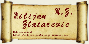Milijan Zlatarević vizit kartica